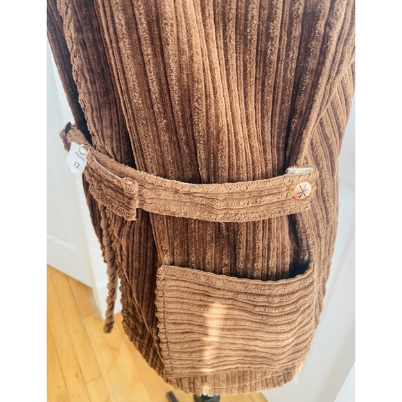 60s Hippie Western MW Tee Kays Belted Long Corduroy Tunic Vest NWT - Picture 5 of 5